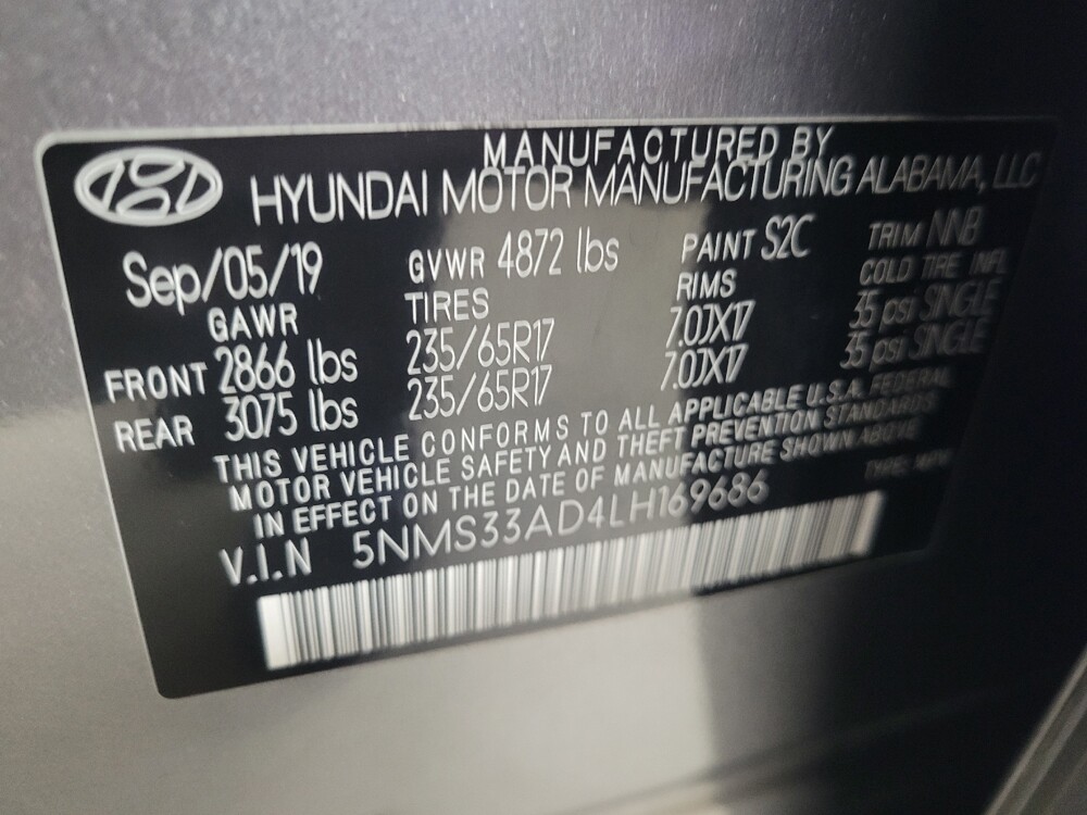 2020 Hyundai Santa Fe in Conyers, GA 30094 - 18085485 33