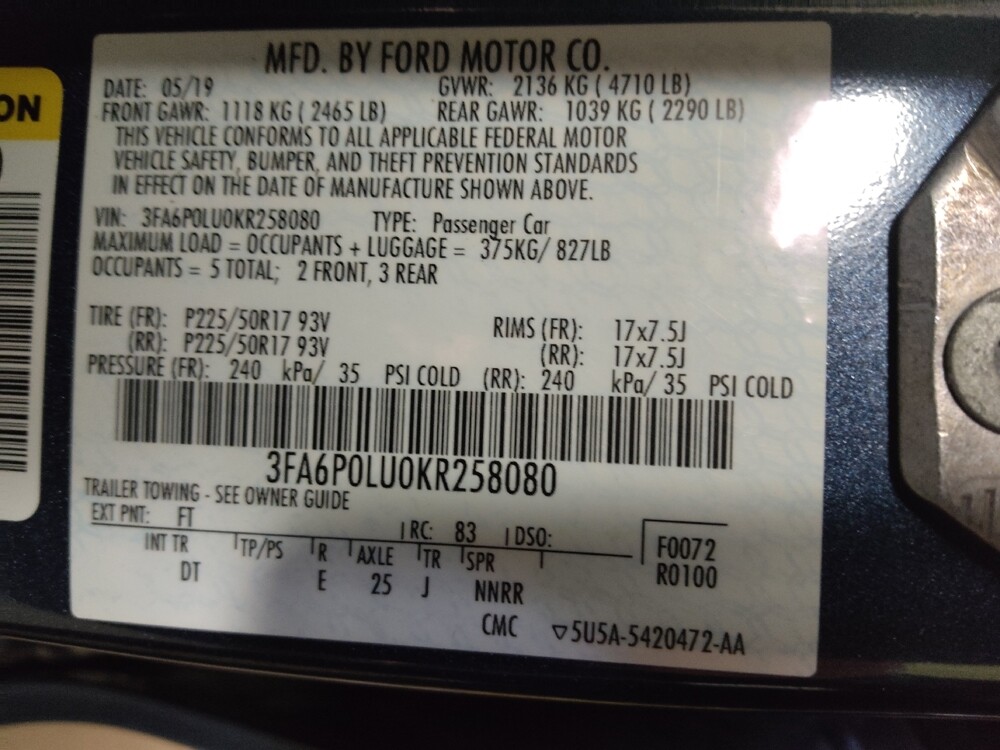 2019 Ford Fusion in Chesapeake, VA 23320 - 18085493 33