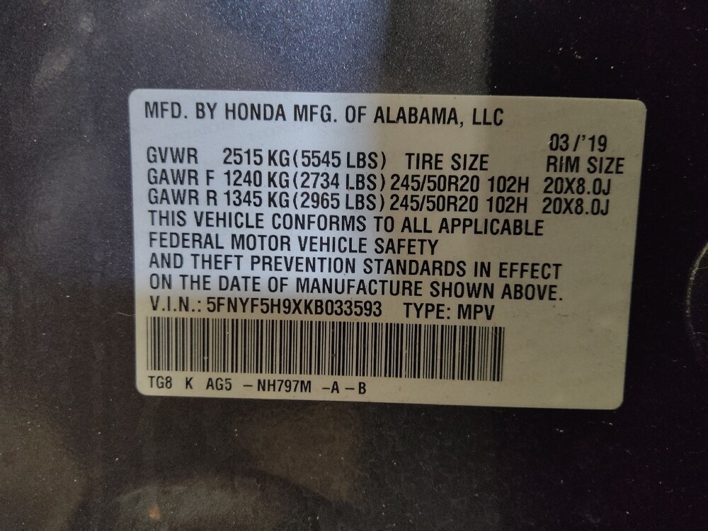 2019 Honda Pilot in Jacksonville, FL 32210 - 18085573 33