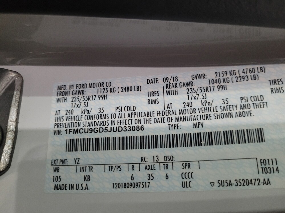 2018 Ford Escape in Chesapeake, VA 23320 - 18086044 33