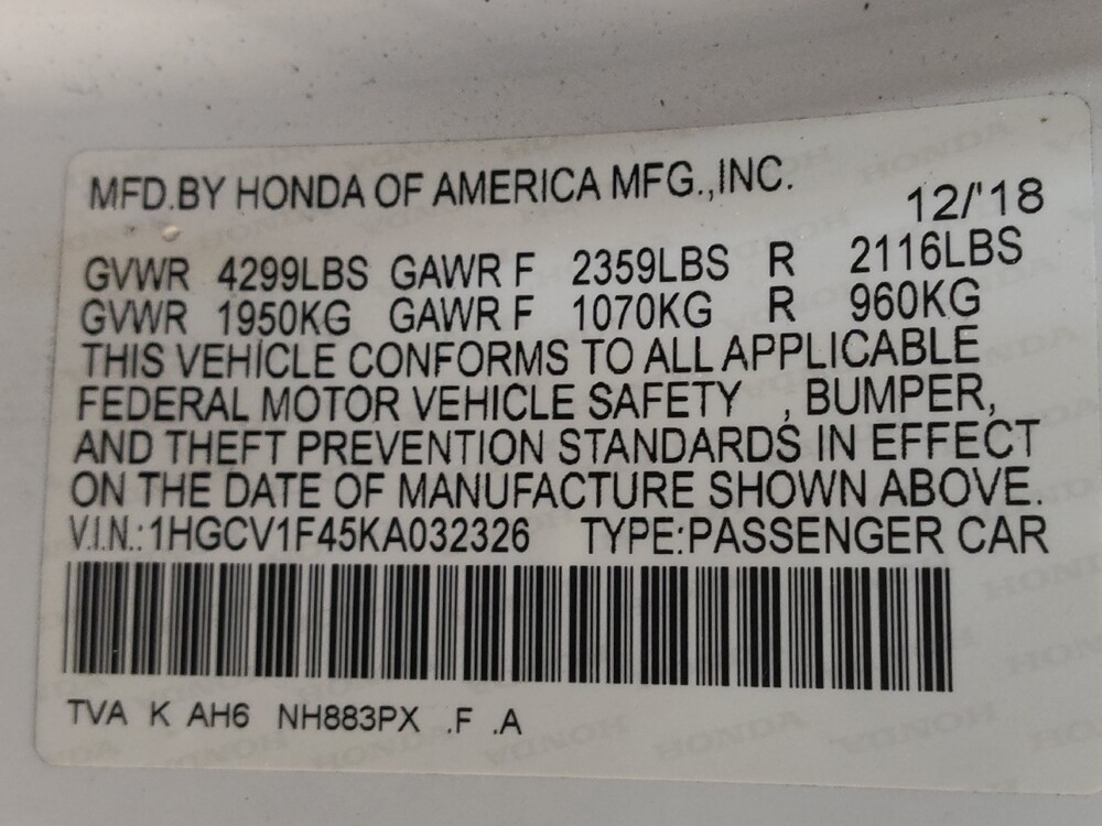 2019 Honda Accord in Gastonia, NC 28056 - 18086133 33