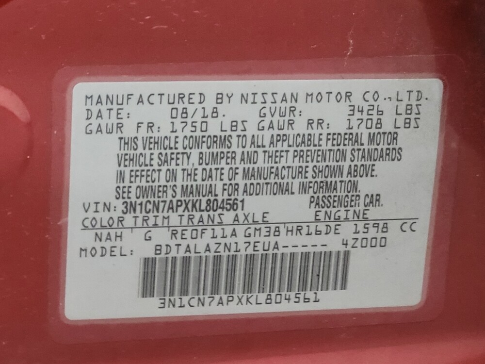 2019 Nissan Versa in Huntsville, AL 35816 - 18086198 33