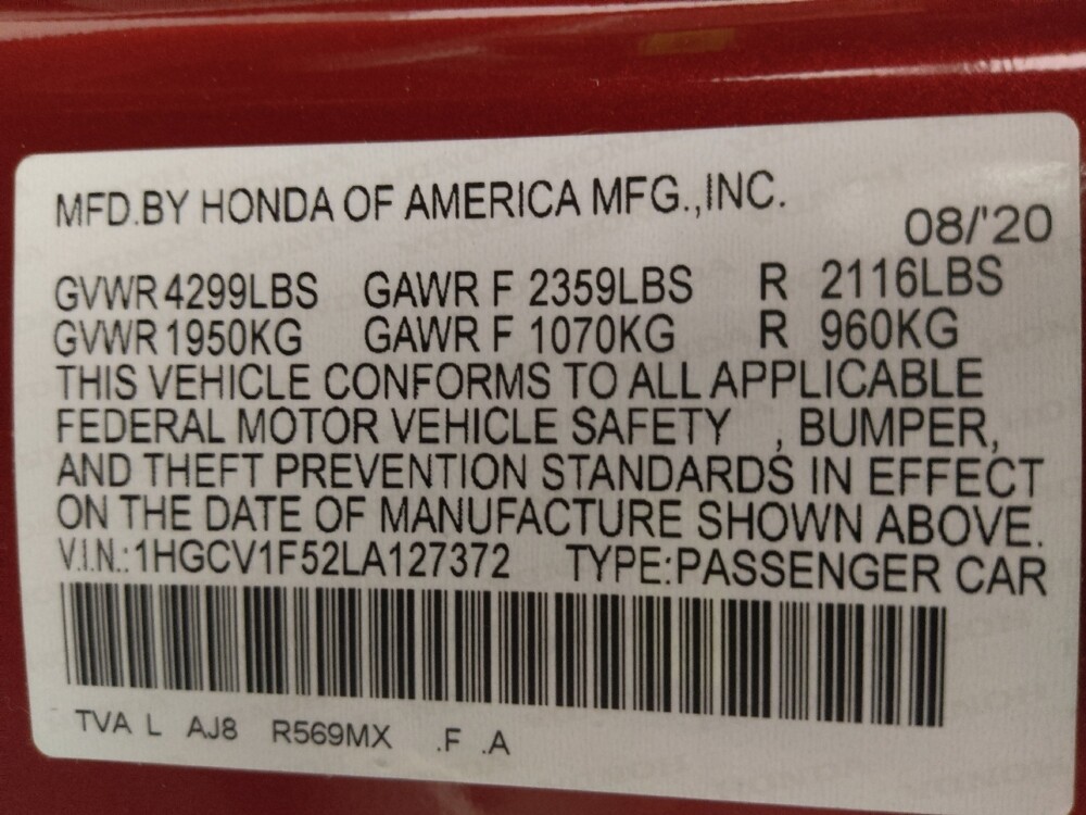 2020 Honda Accord in Macon, GA 31210 - 18086226 33