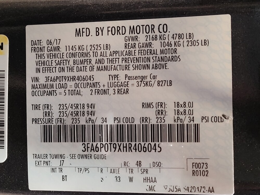 2017 Ford Fusion in Savannah, GA 31419 - 18086354 33