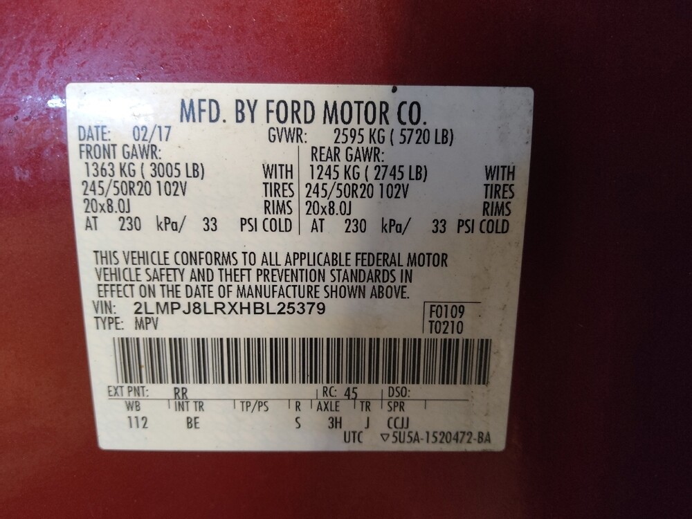 2017 Lincoln MKX in Jacksonville, FL 32225 - 18086365 33