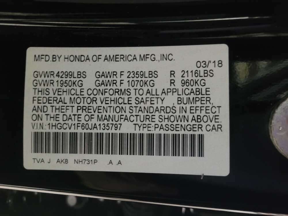 2018 Honda Accord in Union City, GA 30291 - 18086879 33