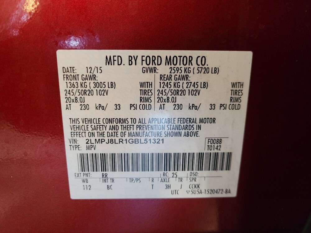 2016 Lincoln MKX in Ocala, FL 34471 - 18086968 33