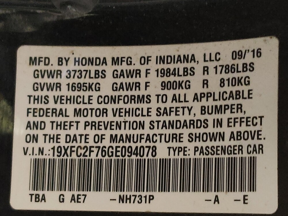 2016 Honda Civic in Raleigh, NC 27604 - 18086993 33