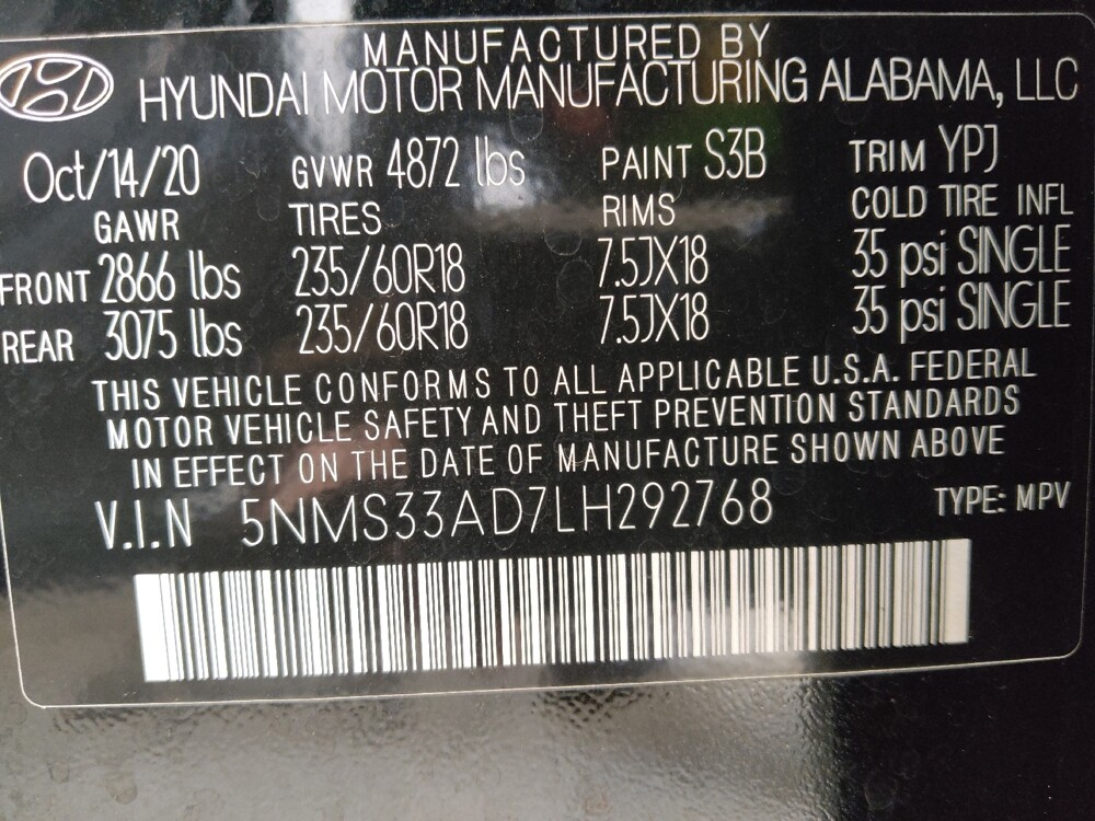 2020 Hyundai Santa Fe in Pelham, AL 35124 - 18087146 33