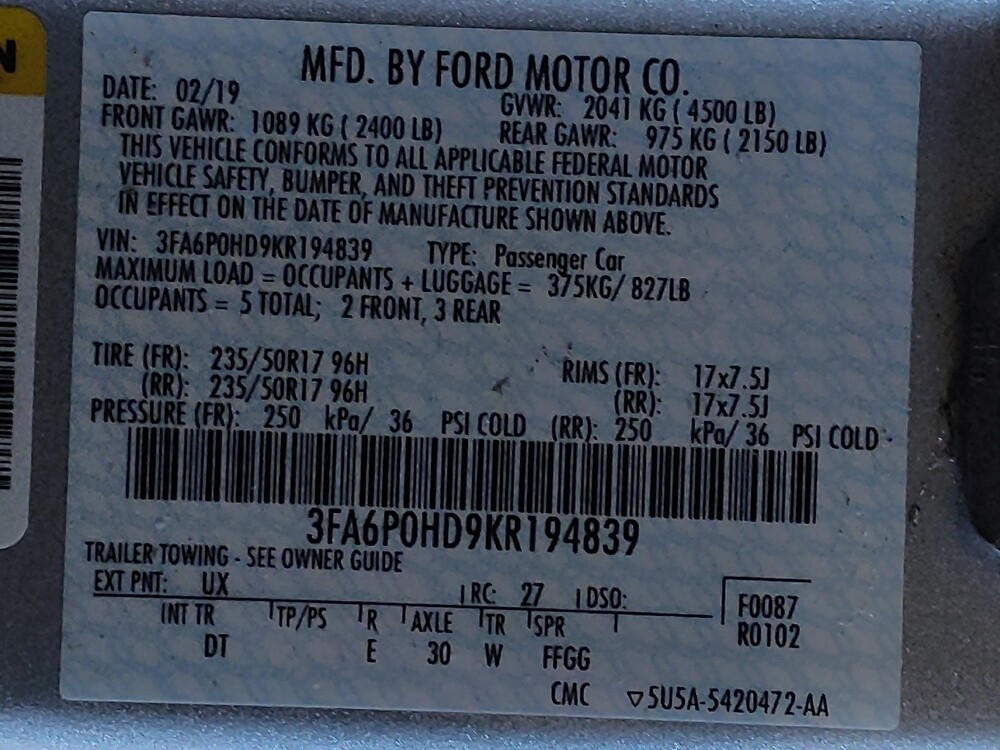 2019 Ford Fusion in Savannah, GA 31419 - 18087202 33