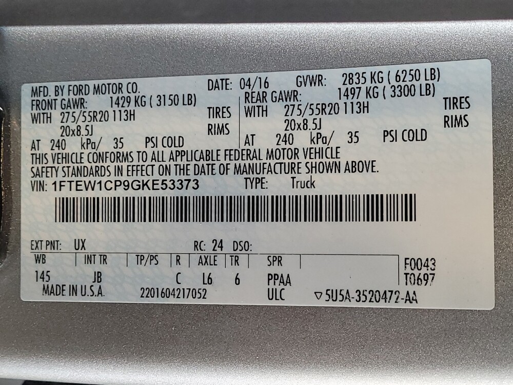 2016 Ford F150 in Gainesville, FL 32609 - 18087336 33