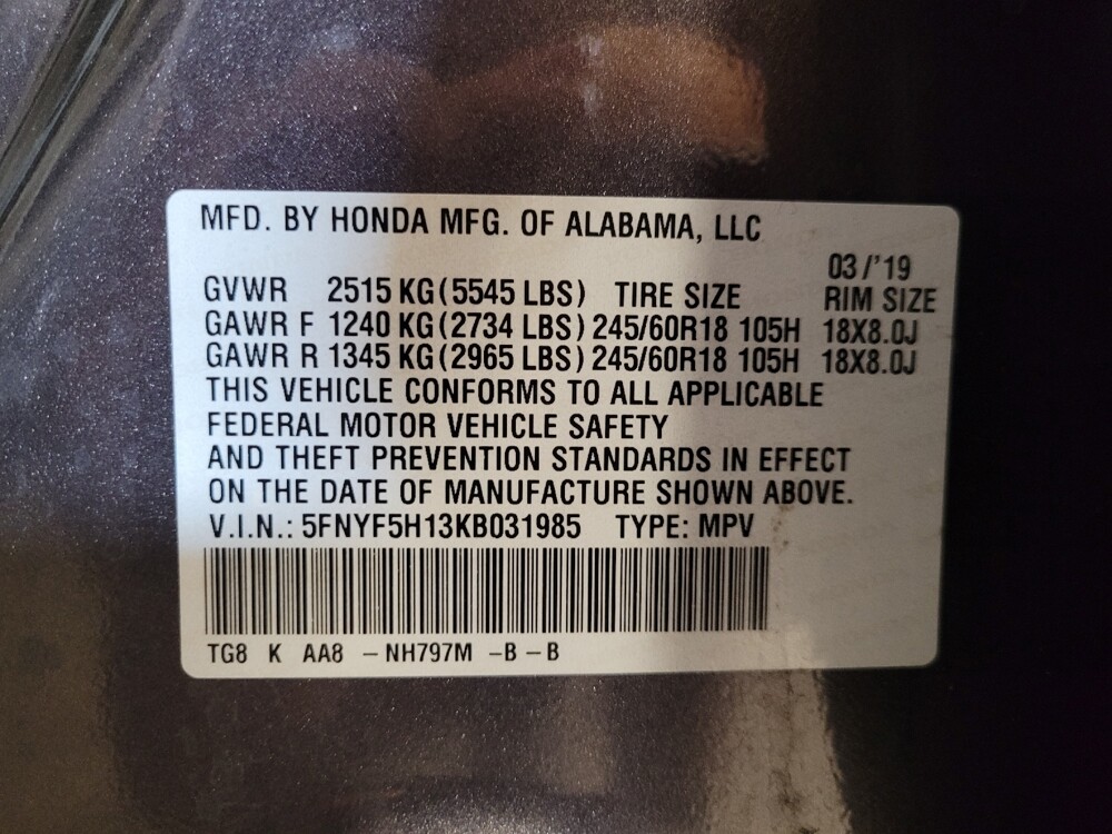 2019 Honda Pilot in Mobile, AL 36606 - 18087485 33