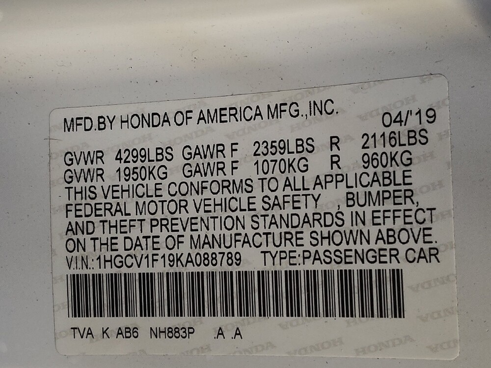 2019 Honda Accord in Charlotte, NC 28273 - 18087530 33