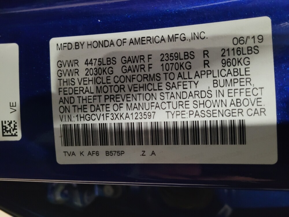 2019 Honda Accord in Temple Hills, MD 20746 - 18087551 33