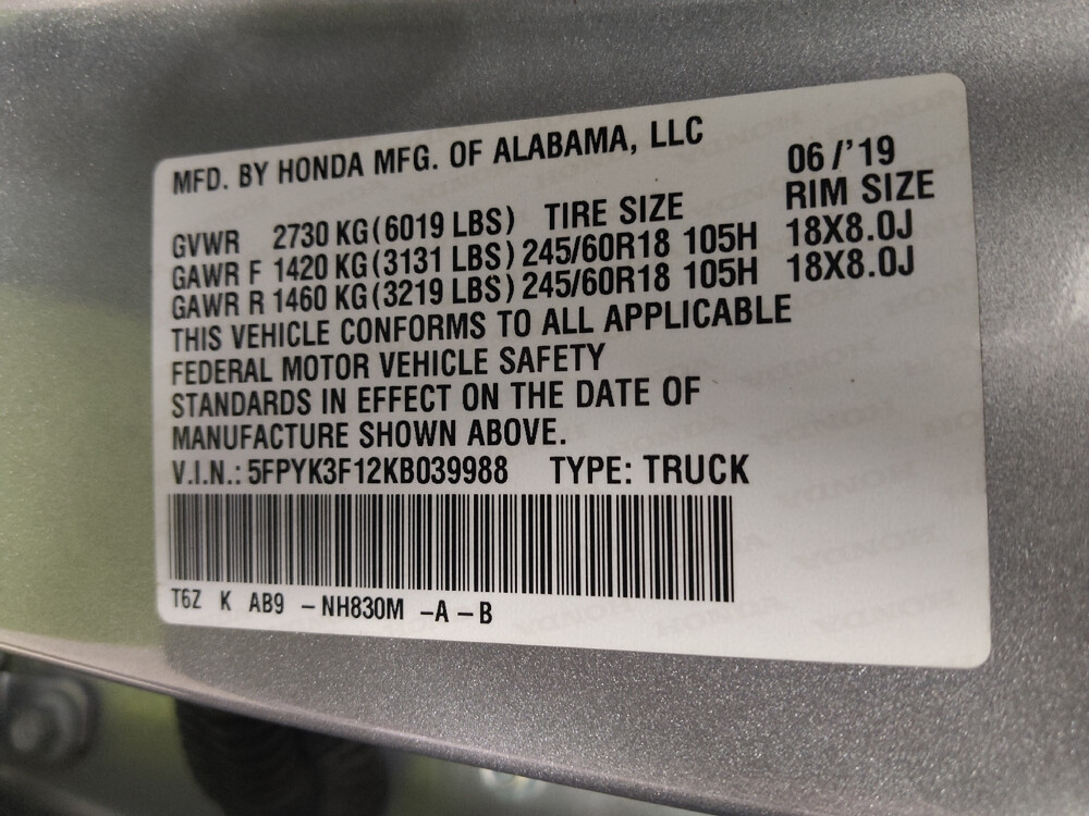 2019 Honda Ridgeline in Macon, GA 31210 - 18087753 33