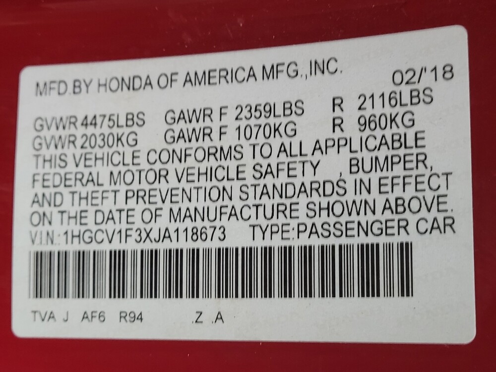 2018 Honda Accord in Chesapeake, VA 23320 - 18087806 33