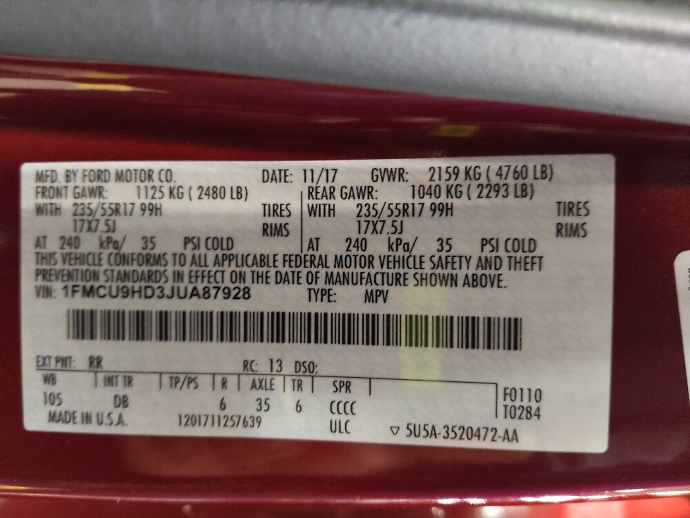 2018 Ford Escape in Lakeland, FL 33815 - 18087830 33