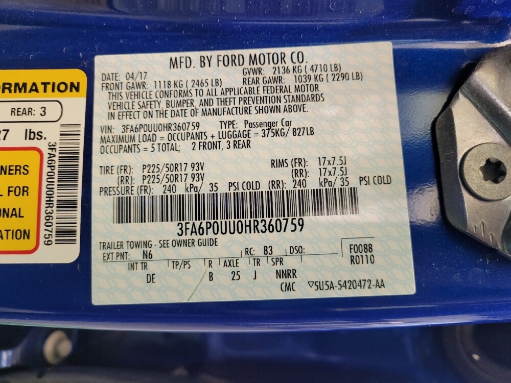 2017 Ford Fusion in Lexington, KY 40509 - 18087850 33