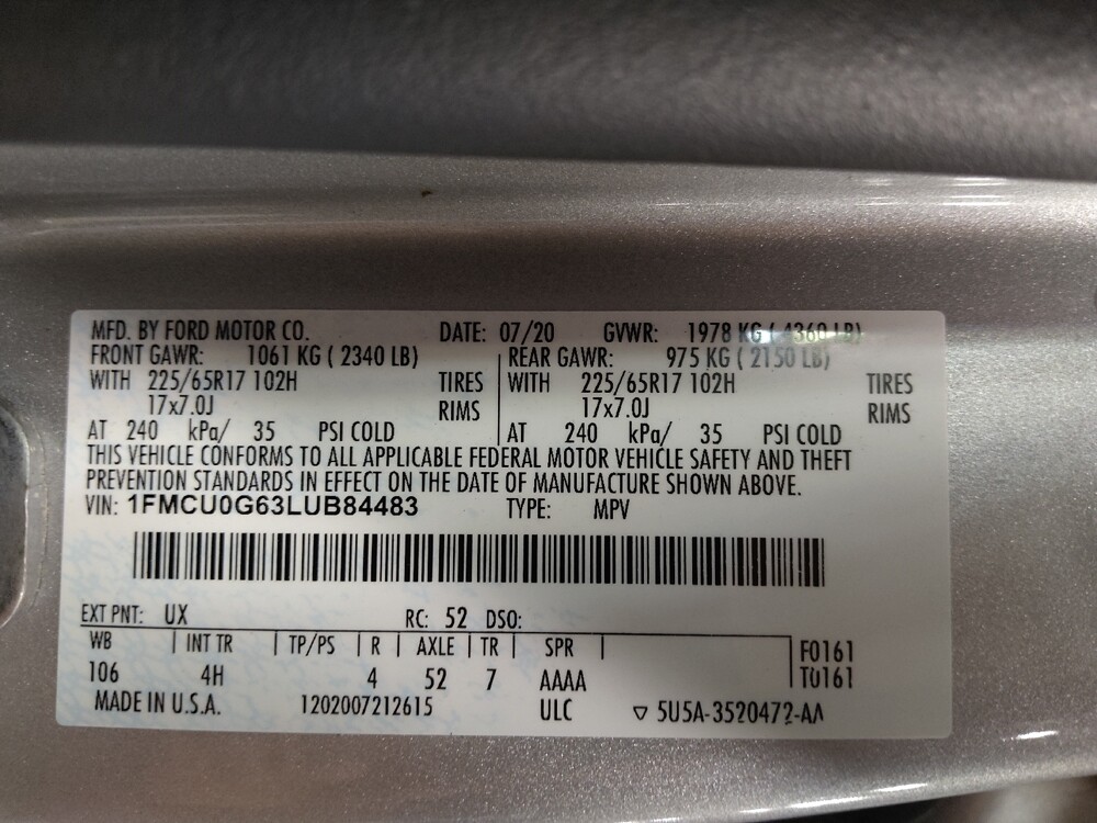 2020 Ford Escape in Tallahassee, FL 32304 - 18087866 33