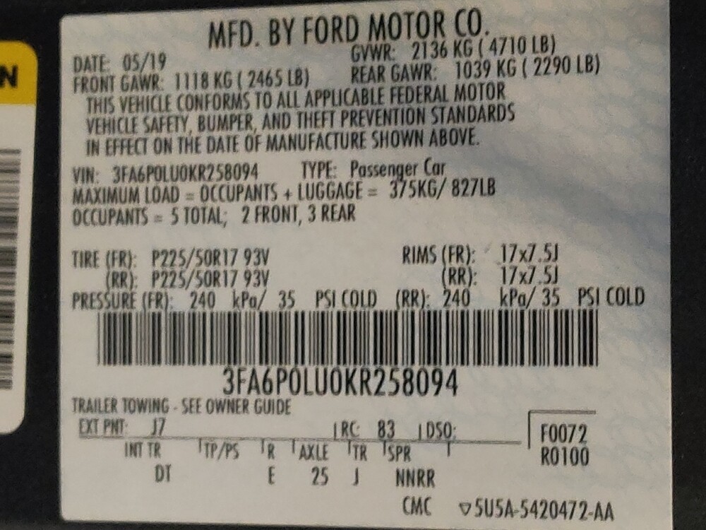 2019 Ford Fusion in Greenville, NC 27834 - 18088051 33
