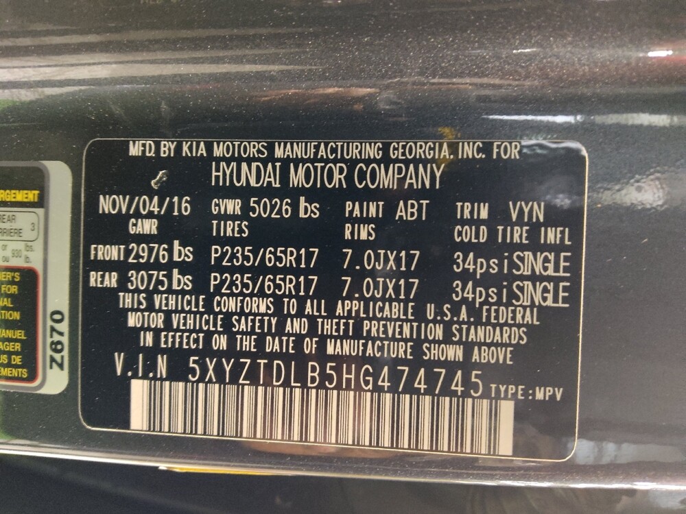 2017 Hyundai Santa Fe in Lakeland, FL 33815 - 18088120 33