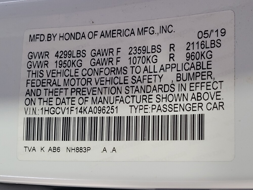 2019 Honda Accord in Miami, FL 33157 - 18088259 33