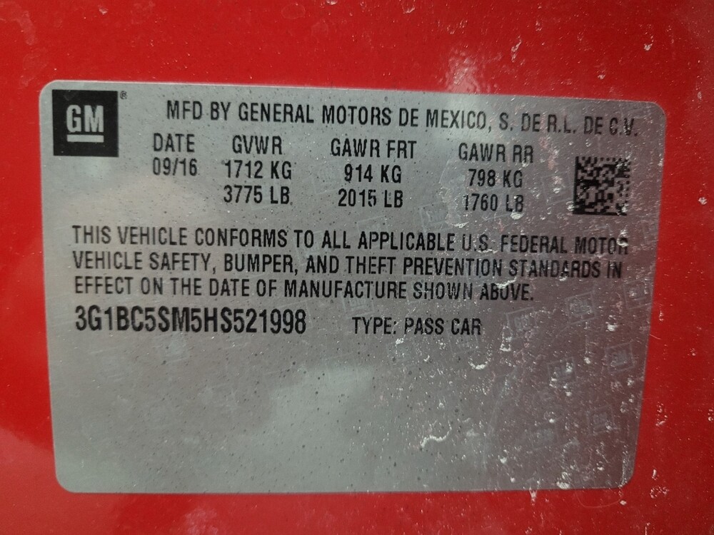 2017 Chevrolet Cruze in Downey, CA 90241 - 18088475 33