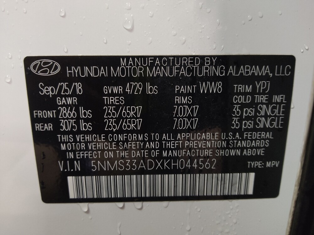 2019 Hyundai Santa Fe in Tampa, FL 33612 - 18088520 33