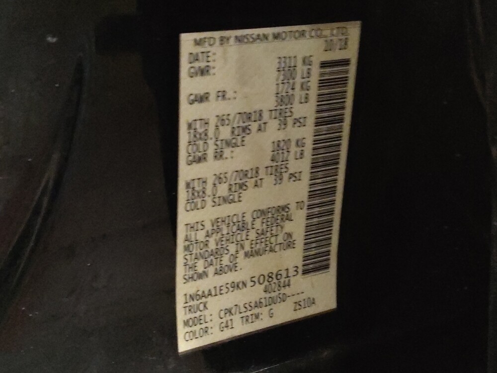 2019 Nissan Titan in Gainesville, FL 32609 - 18088532 33