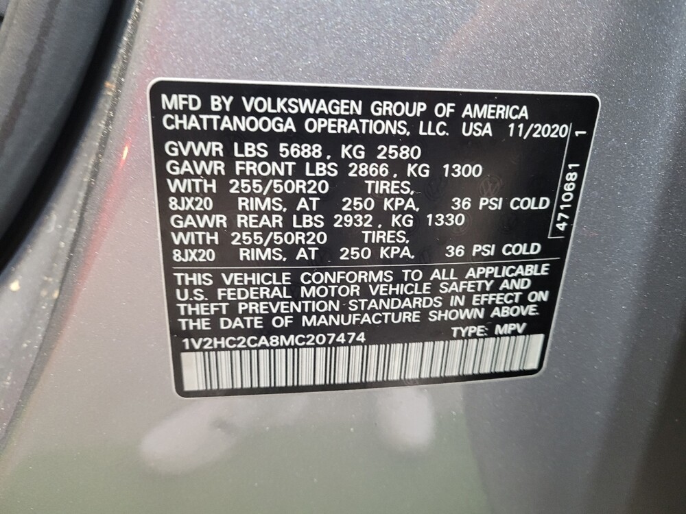 2021 Volkswagen Atlas in Louisville, KY 40258 - 18088681 33