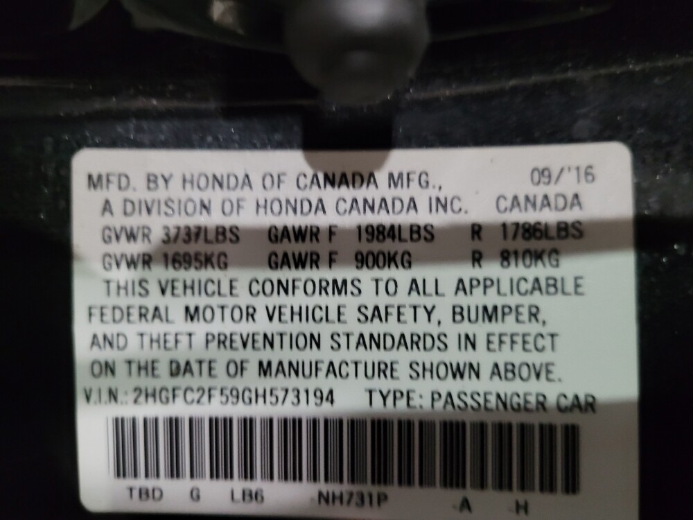 2016 Honda Civic in Williamstown, NJ 8094 - 18088709 33