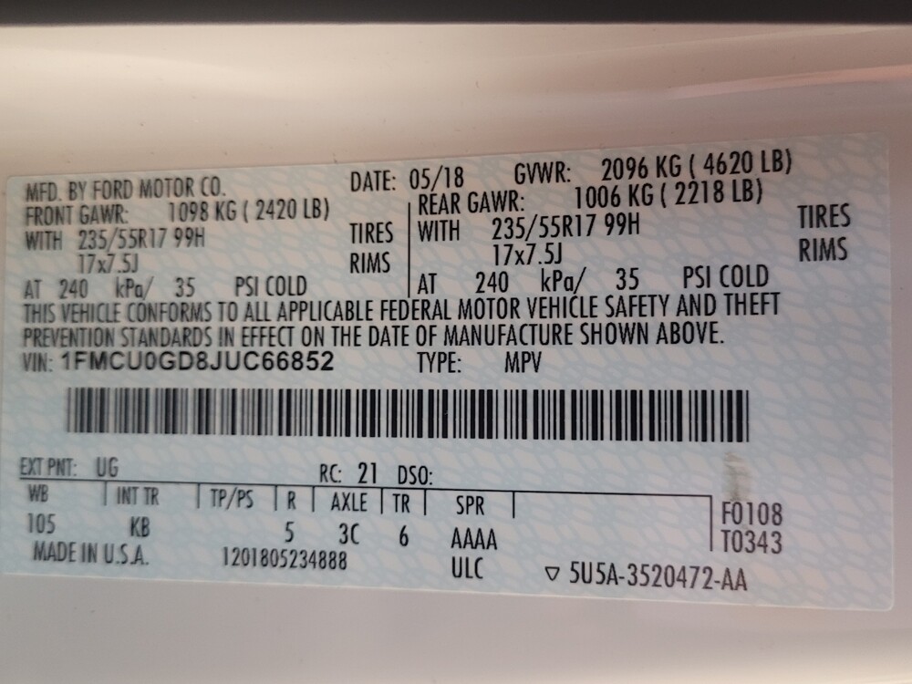 2018 Ford Escape in Greenville, NC 27834 - 18088715 33