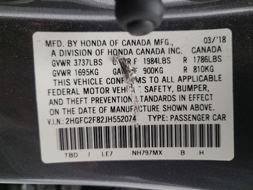 2018 Honda Civic in Montclair, CA 91763 - 18088734 33