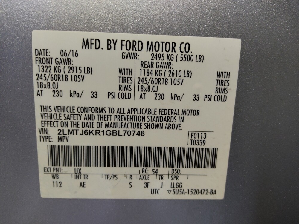 2016 Lincoln MKX in Glendale, AZ 85301 - 18088831 33