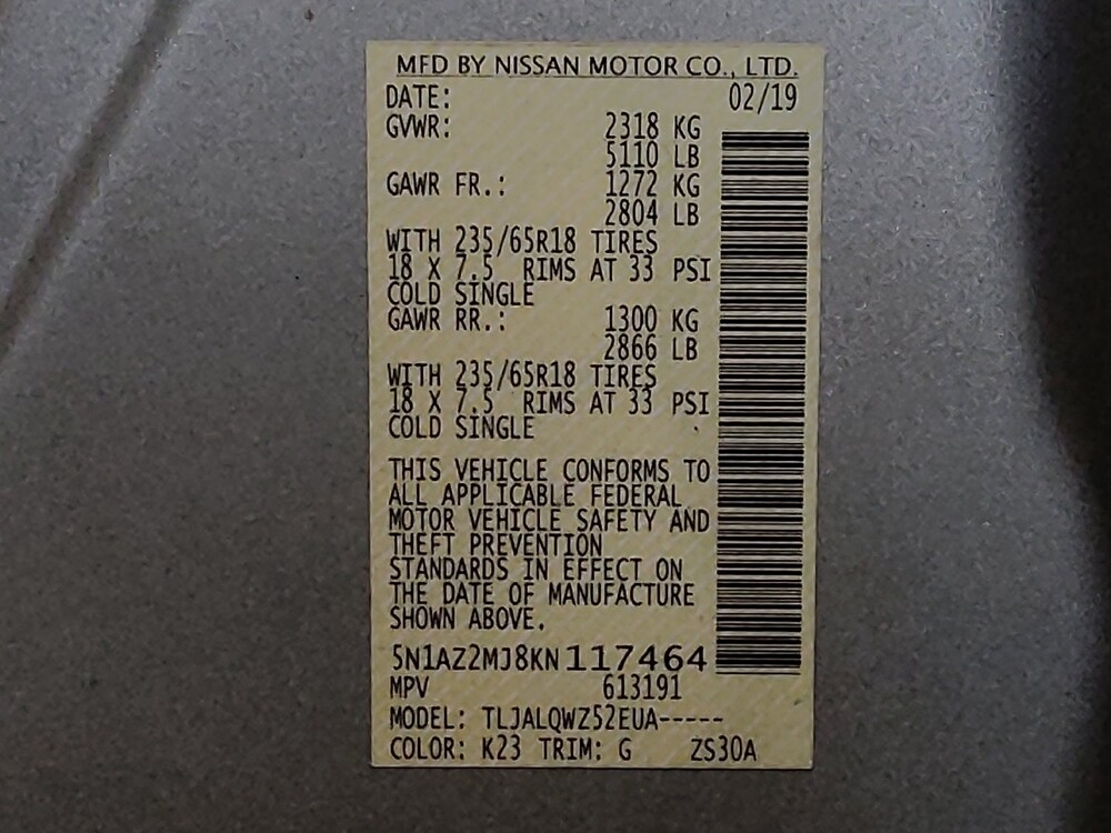 2019 Nissan Murano in Ocala, FL 34471 - 18088857 33