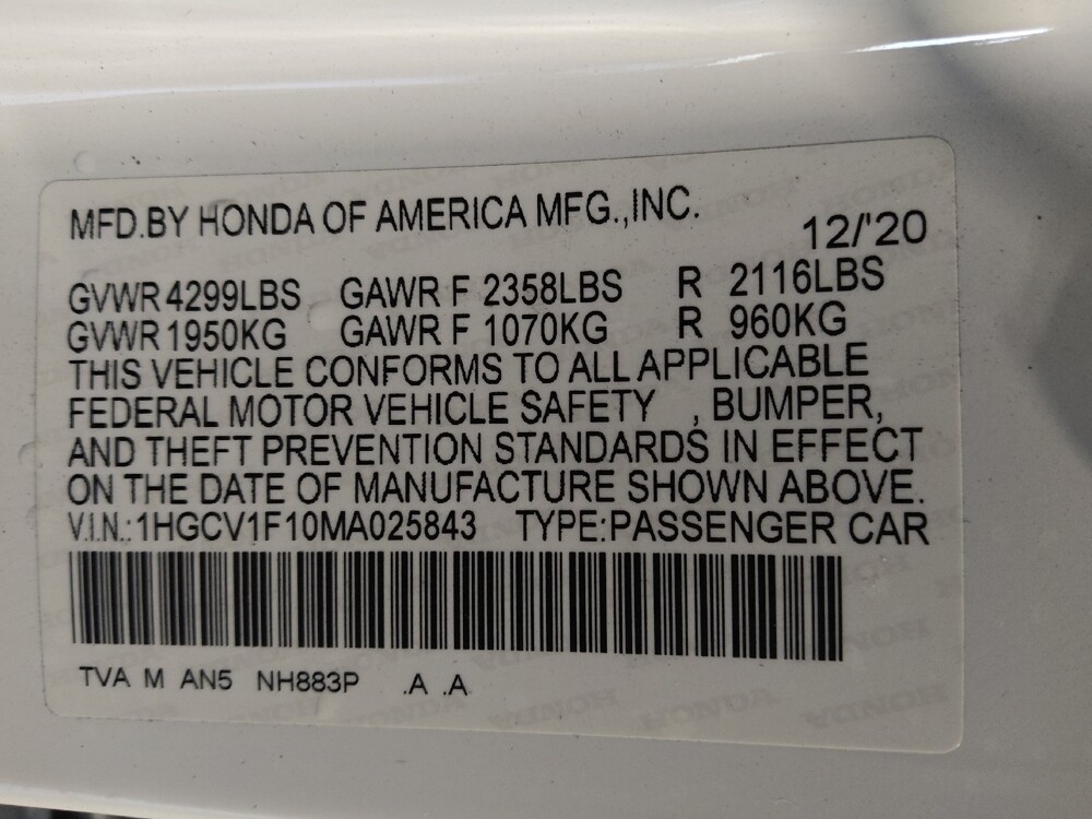 2021 Honda Accord in Savannah, GA 31419 - 18088858 33