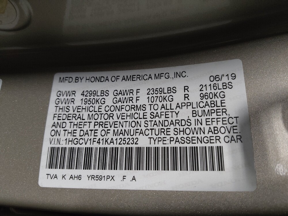 2019 Honda Accord in Hialeah, FL 33014 - 18088975 33