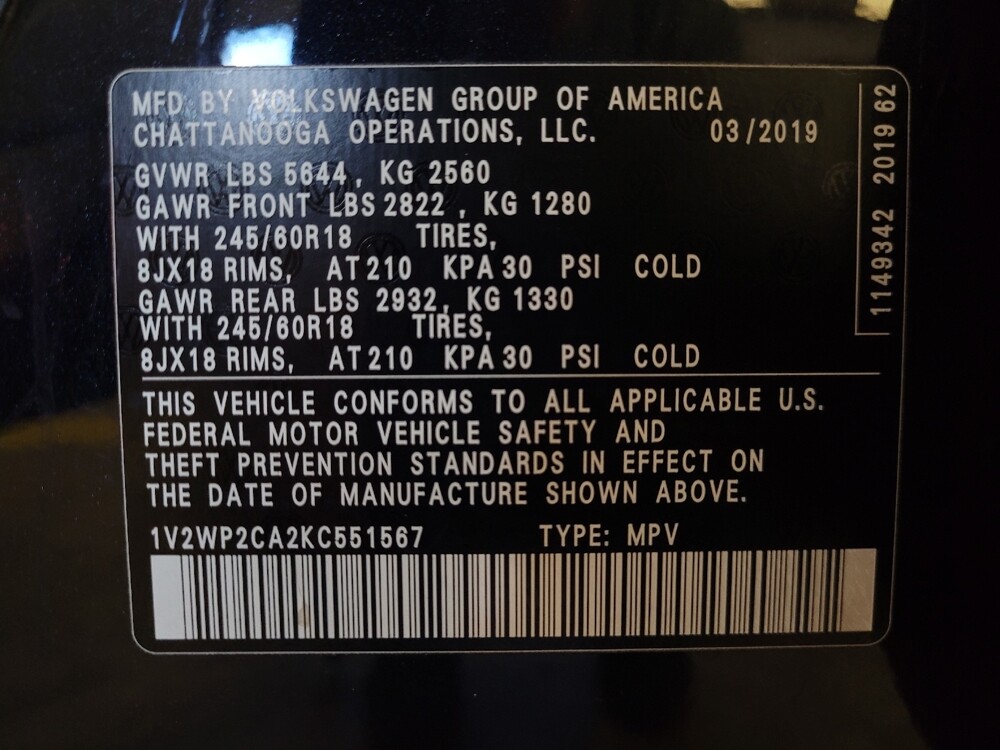 2019 Volkswagen Atlas in Sanford, FL 32773 - 18089048 33
