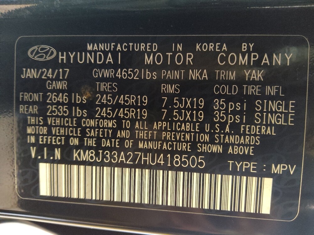 2017 Hyundai Tucson in Miami, FL 33157 - 18089253 33