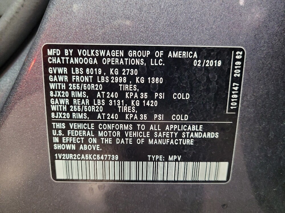 2019 Volkswagen Atlas in Fresno, CA 93726 - 18089498 33