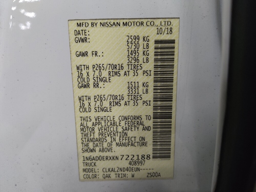 2019 Nissan Frontier in Bradenton, FL 34207 - 18089553 33