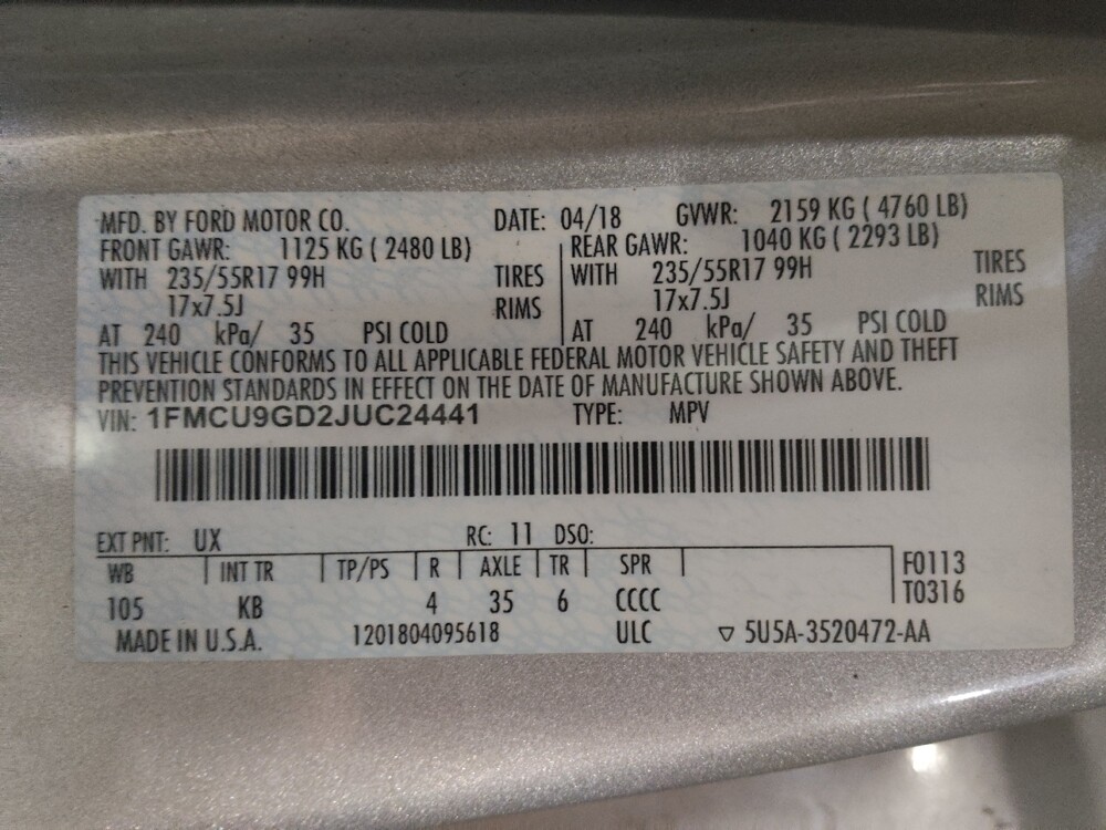 2018 Ford Escape in Kissimmee, FL 34744 - 18089660 33