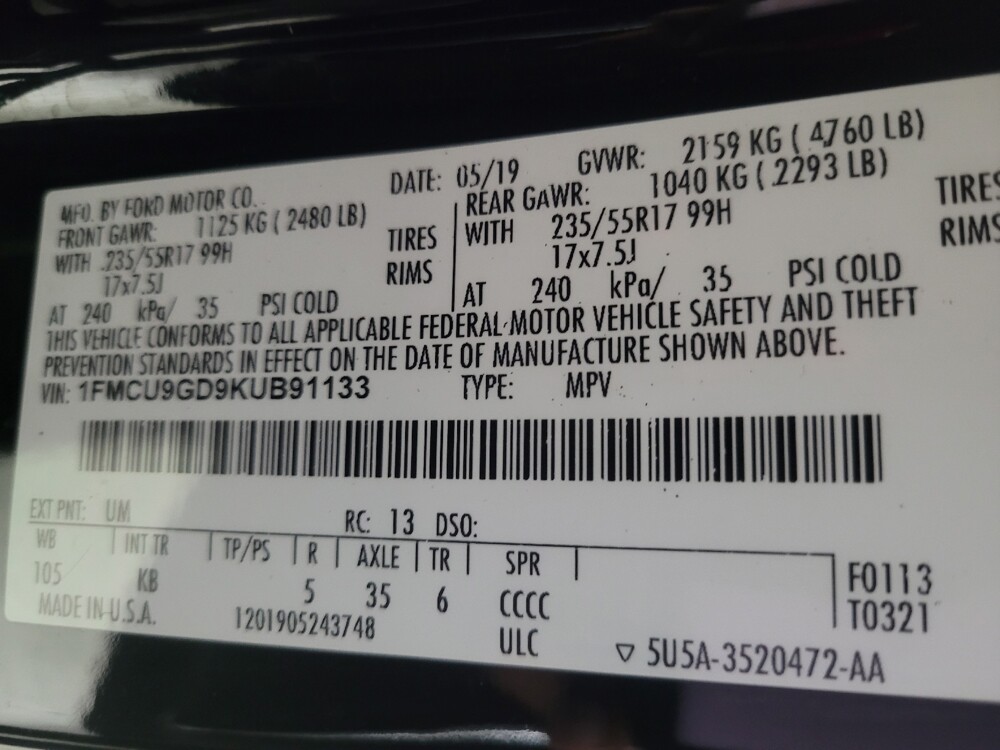 2019 Ford Escape in Chattanooga, TN 37421 - 18089679 33