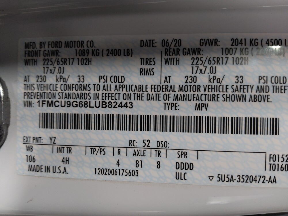 2020 Ford Escape in Morrow, GA 30260 - 18089711 33