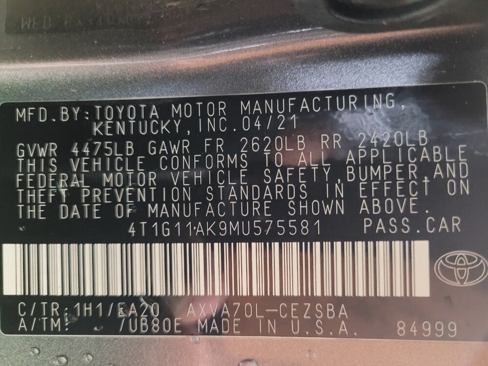 2021 Toyota Camry in Macon, GA 31210 - 18089822 33