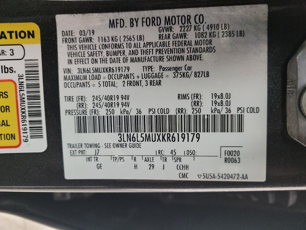 2019 Lincoln MKZ in Taylor, MI 48180 - 18089927 33