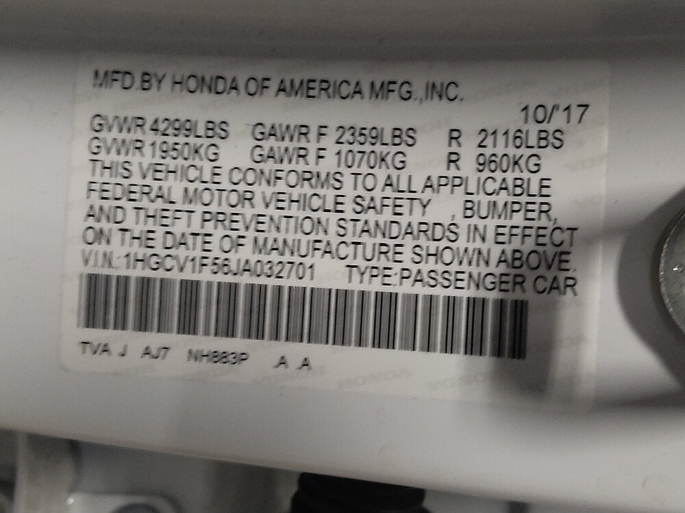 2018 Honda Accord in Miami, FL 33157 - 18089980 33