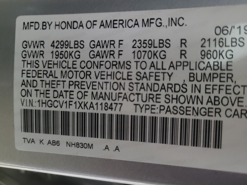 2019 Honda Accord in Chattanooga, TN 37421 - 18090047 33