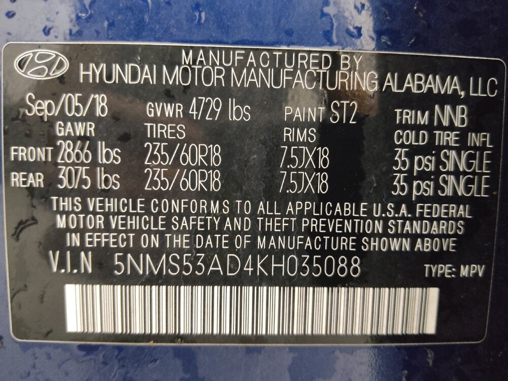 2019 Hyundai Santa Fe in Tampa, FL 33612 - 18090094 33