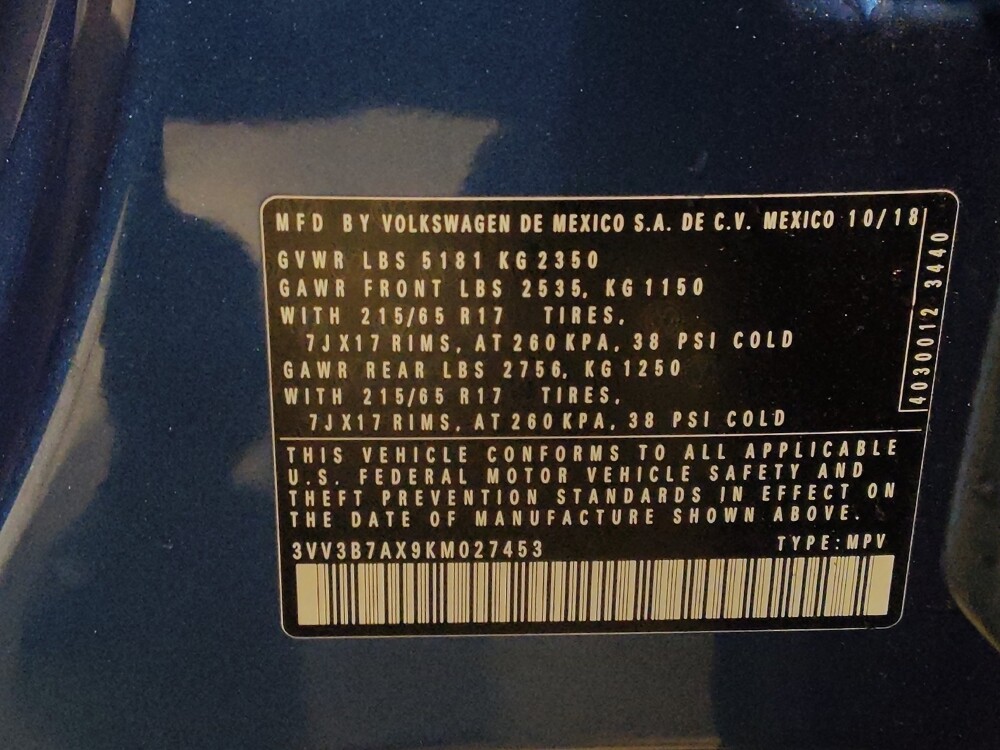 2019 Volkswagen Tiguan in Pensacola, FL 32505 - 18090200 33